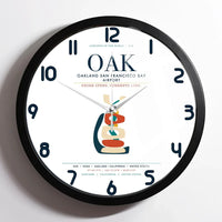 Thumbnail for Oakland San Francisco Bay Airport (OAK) design on white framed wall clock