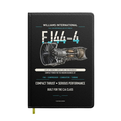 FJ44-4 design on black notebook