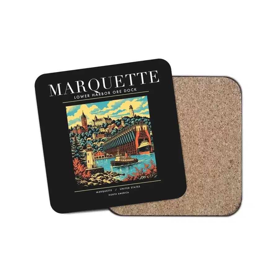 MARQUETTE - Poster - Coaster - Black