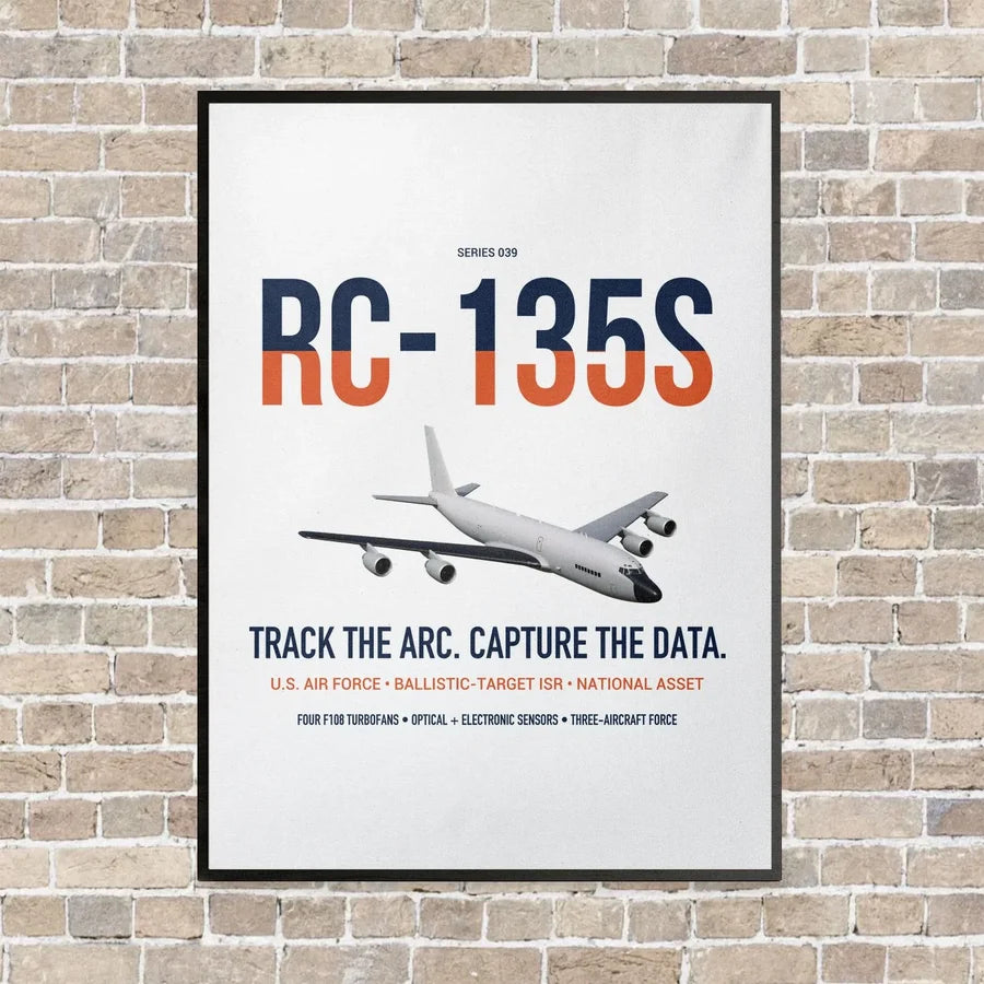 RC-135S Cobra Ball vertical canvas print - framed - white background