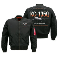 Thumbnail for KC-135Q Blackbird Tanker design on black bomber jacket, double-side print