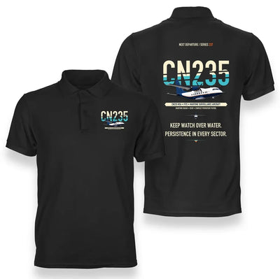 Airbus CN235 Maritime Surveillance Aircraft design on black polo