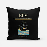 Thumbnail for Elmira Corning Regional Airport (ELM) design on black pillow