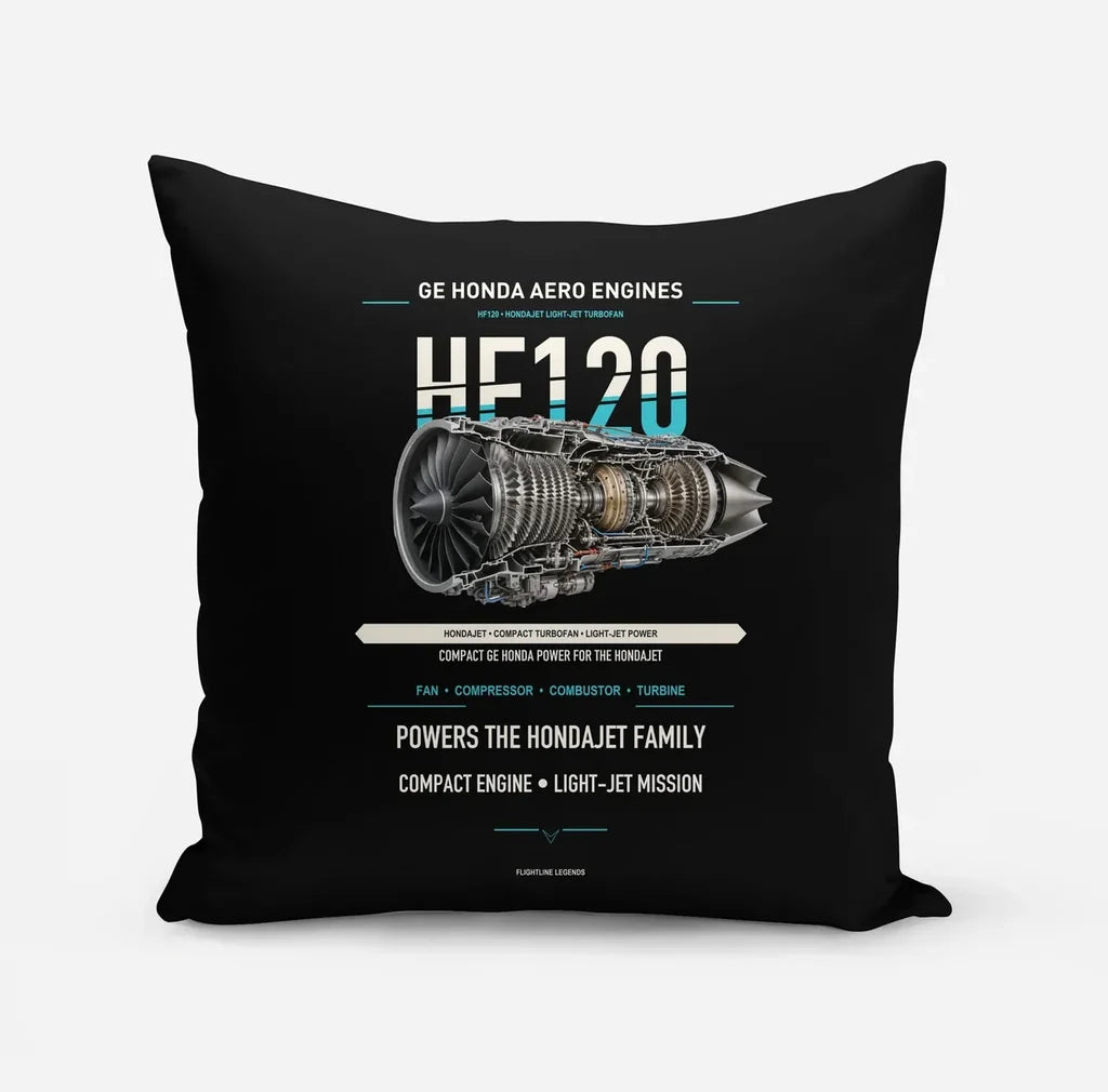 HF120 design on black pillow