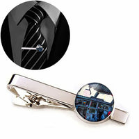 Thumbnail for Side view of Airbus A350 Cockpit aviation tie clip in stainless steel, polished finish.