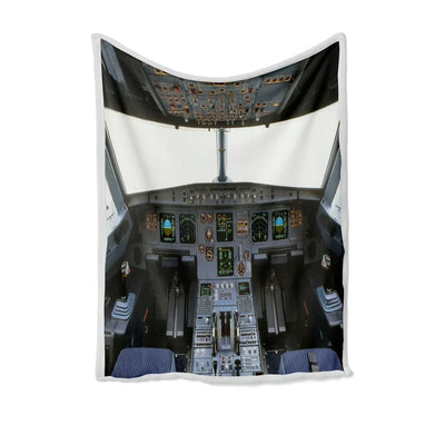 Airbus A320 Cockpit (Wide) Bed Blankets & aviation print on soft fleece blanket.
