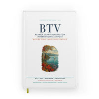 Thumbnail for Patrick Leahy Burlington International Airport (BTV) design on white notebook