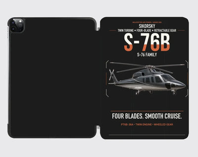 Sikorsky S-76B design on black ipad tablet case