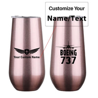 Thumbnail for Boeing 737 & Plane 6oz Egg aviation design on 6oz egg cup, compact 6oz ceramic.