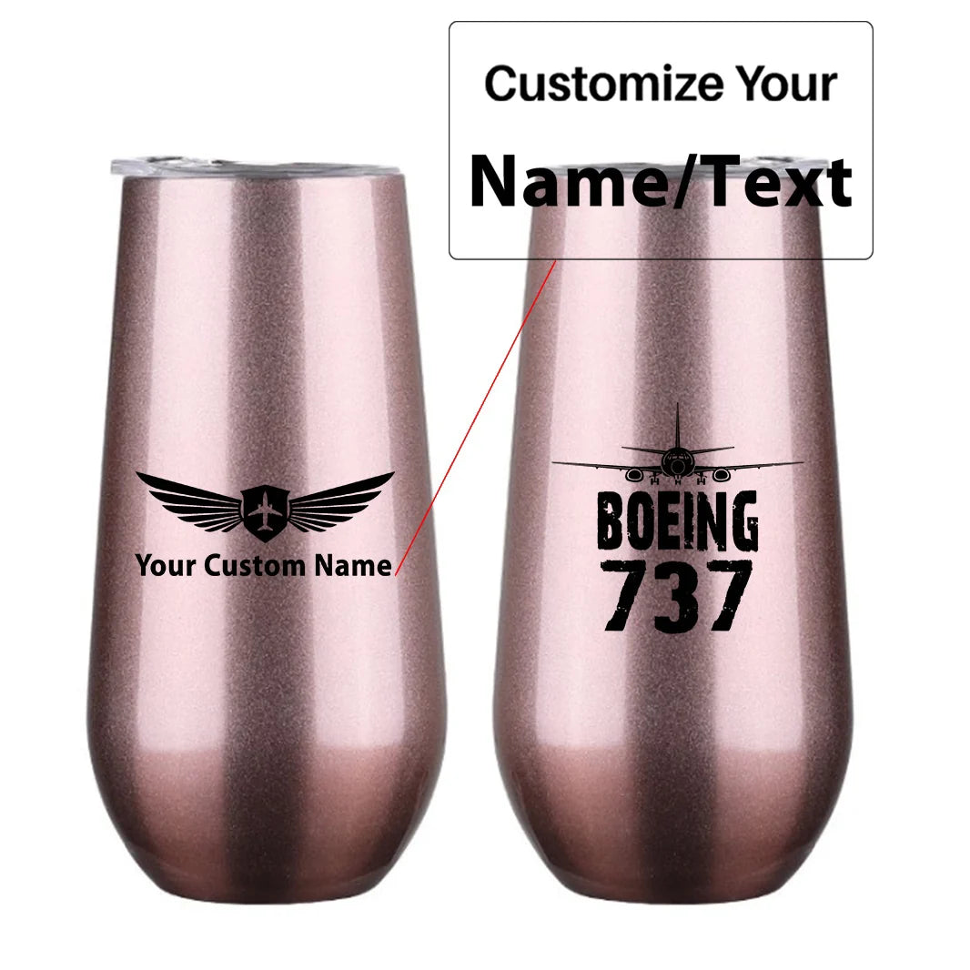 Boeing 737 & Plane 6oz Egg aviation design on 6oz egg cup, compact 6oz ceramic.