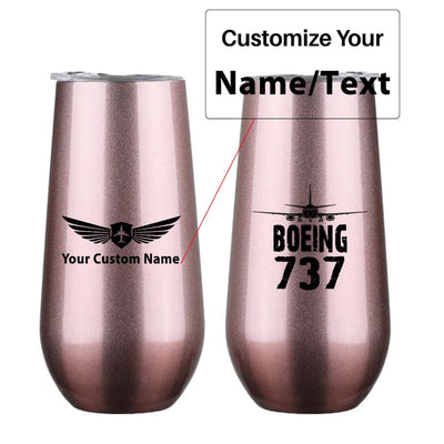 Boeing 737 & Plane 6oz Egg aviation design on 6oz egg cup, compact 6oz ceramic.