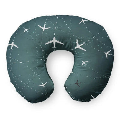Travelling with Aircraft (Green) Travel & Boppy aviation design on memory foam with soft cover travel pillow.