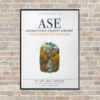 Thumbnail for Aspen - Pitkin County Airport ASE vertical canvas print - framed - white background