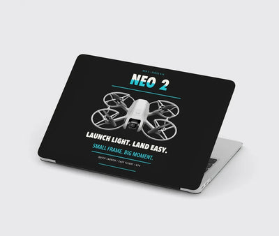 DJI Neo 2 design on black MacBook case