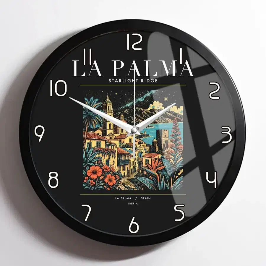 LA PALMA - Poster - Wall Clock Framed - Black