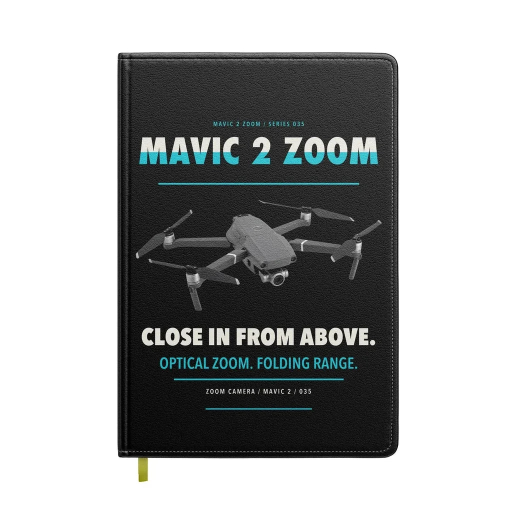 DJI Mavic 2 Zoom design on black notebook