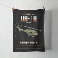 Thumbnail for Bell UH-1H Iroquois design on black towel