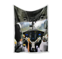 Thumbnail for Fantastic Cockpit Shot Bed Blankets & aviation print on soft fleece blanket.
