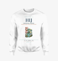 Thumbnail for Hiroshima Airport (HIJ) design on white sweatshirt
