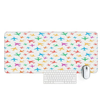 Thumbnail for Cheerful aviation design on premium leather or neoprene desk mat.