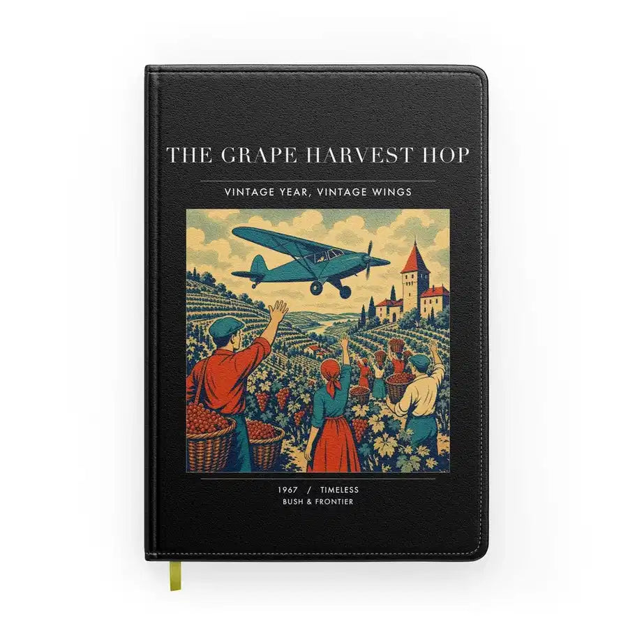 VINTAGE G4445 - The Grape Harvest Hop - Designed Notebooks design on black