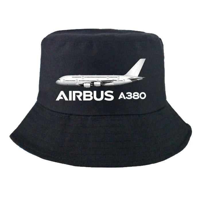 The Airbus A380 Summer aviation embroidery on breathable cotton summer hat.