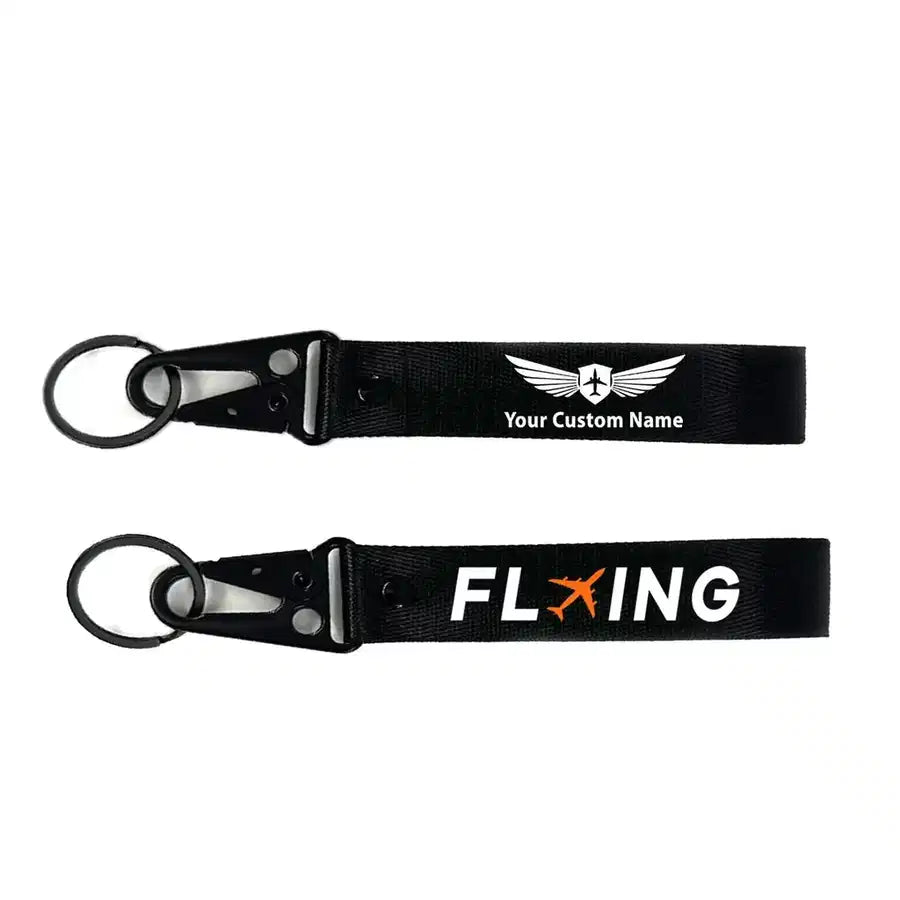 Flying aviation hawk-shaped key chain, durable metal alloy.