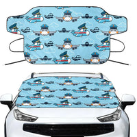 Thumbnail for Cartoon & Funny Airplanes Car aviation design on car windshield cover.