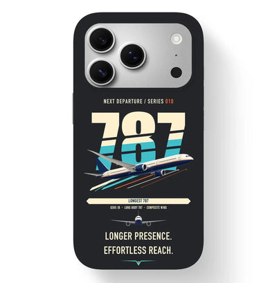 Boeing 787-10 Dreamliner design on black magsafe iphone case