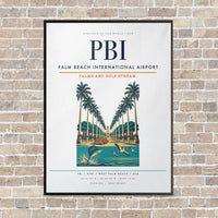 Thumbnail for Palm Beach International Airport PBI vertical canvas print - framed - white background