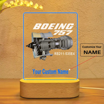 Boeing 757 & Rolls Royce Engine (RB211) aviation themed night lamp, premium acrylic with LED.