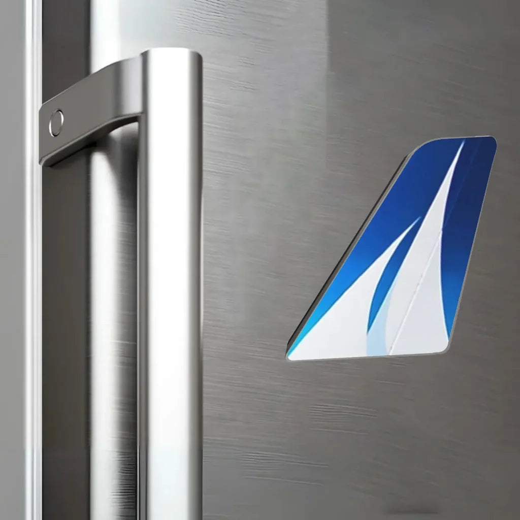 Corsair Airlines aviation design tail magnet in 3D metal with magnetic back.