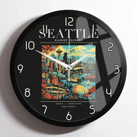 Thumbnail for SEATTLE - Poster - Wall Clock Framed - Black