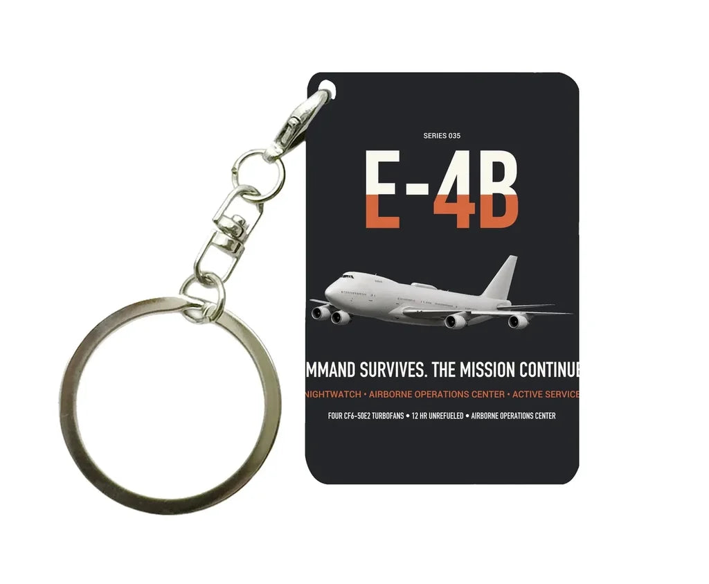 E-4B Nightwatch design on black designed key chain, double-side print