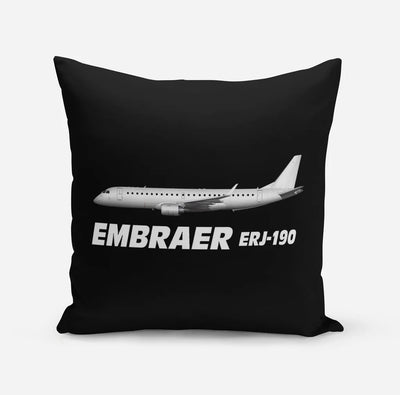 The Embraer ERJ-190 aviation design on soft polyester filling pillow.