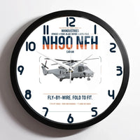 Thumbnail for NHIndustries NH90 NFH Caïman design on white framed wall clock