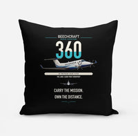 Thumbnail for Beechcraft King Air 360 design on black pillow