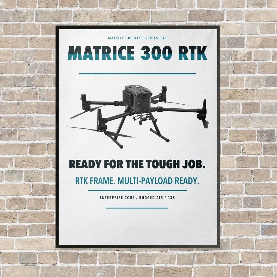 DJI Matrice 300 RTK vertical canvas print - framed - white background