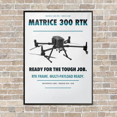 DJI Matrice 300 RTK vertical canvas print - framed - white background