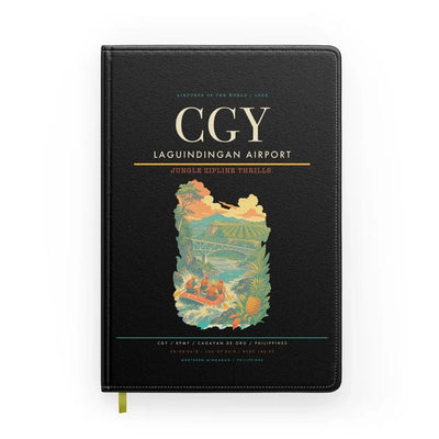 Laguindingan Airport (CGY) design on black notebook