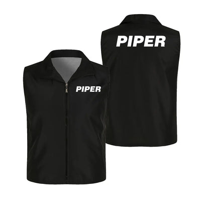 Piper & Text Thin Style aviation design printed on lightweight shell with sleeveless design thin vest.