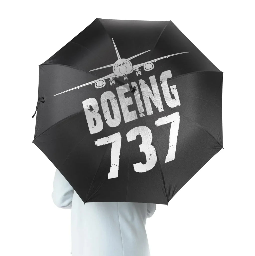 Boeing 737 & Plane aviation design on windproof polyester umbrella.