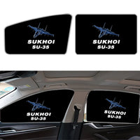 Thumbnail for The Sukhoi SU-35 Car Sun Shade (Side window) aviation design on reflective polyester car side window sun shade.