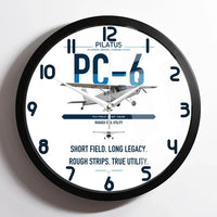 Thumbnail for Pilatus PC-6 Porter design on white framed wall clock