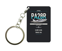 Thumbnail for Piper PA-28R Arrow III design on black designed key chain, double-side print