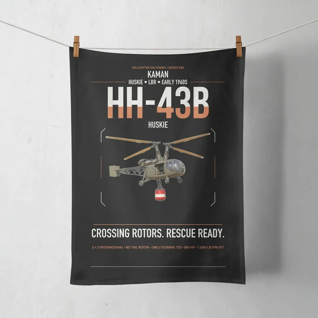 Kaman HH-43B Huskie design on black towel