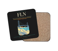 Thumbnail for Hercilio Luz International Airport (FLN) design on black 1 piece coaster