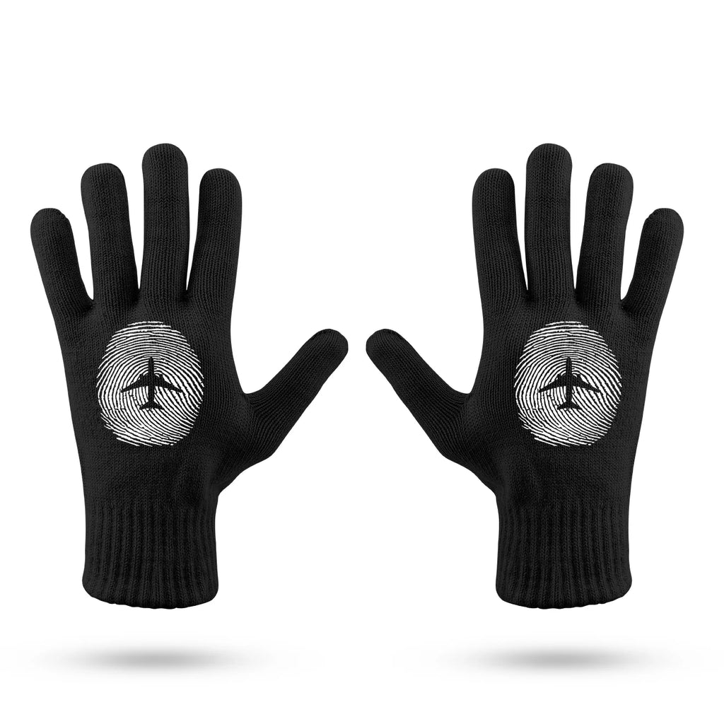 Aviation Finger Print aviation design on soft knit fabric gloves.