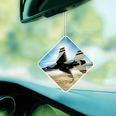 Turning Right Fighter Jet 16 Car aviation design on scented aviation-themed paper car air freshener.