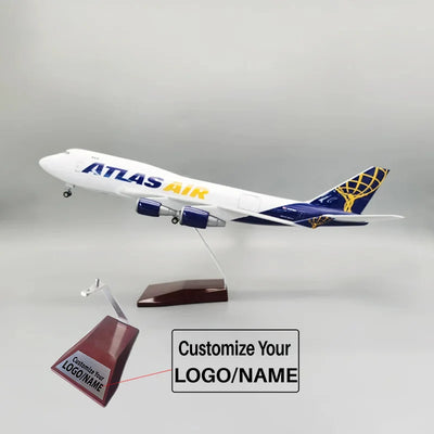 Side view of ATLAS AIR Boeing 747 Airplane Model (1/160 Scale - 47CM) aviation special-edition big-scale model aircraft in di.